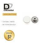 Shiny Silver Denim Metal Buttons Original Designer Button Accessories