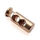 Metal Shiny Silver & Gold Cord Stopper | Double Hole Cord Lock Garment Accessory