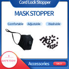 Plastic Face Mask Stopper , Cord Lock Stoppers In Black Color Eco-Friendly
