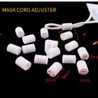 White Elastic Fastening Removable Plastic Cord Lock Stopper For Face Mask Bulk Order