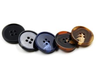 Grey Resin Fancy Blazer Buttons 4 Holes Washable For Shirt