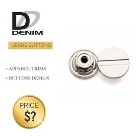 Movable Denim Metal Buttons Washable Fastness With White Silver Color