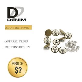 Fashion Round Denim Jacket Buttons Silver & Brass Rivet For Garments