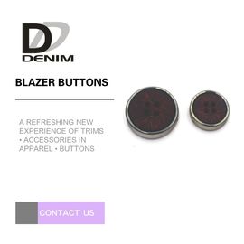 Fashion Round Blazer Coat Buttons With Silver Metal & Plastic Material Combination Button