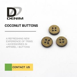 24L 4 Holes Coconut Buttons Natural Color With Custom Logo Design