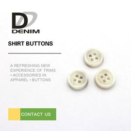 Commercial Tiny Small White Buttons , Resin Material Custom Clothing Buttons