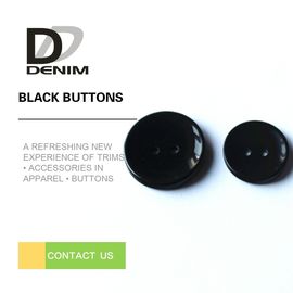 Fashionable Decorative Black Buttons Four Holes High Wear Resistance