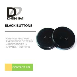 Fashionable Decorative Black Buttons Four Holes High Wear Resistance
