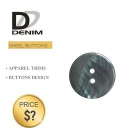 Custom Bulk Shell Buttons 2 - Holes For Classic Natural Black Pearl