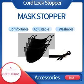 Single Using Face Masks Cord Lock Drawstring Toggles Black Color Eco Friendly