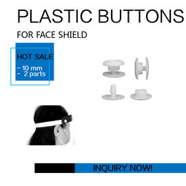 Face Shield Mask White Plastic Snap Button 10mm 2 Parts Certification CE FDA