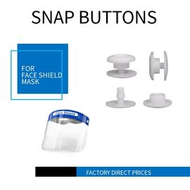 White Color European Standard Plastic Snap Fasteners For Face Shield Mask