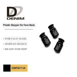 Plastic Stopper for Face Mask Black Elastic Cord Stopper/ Adjustable Toggle