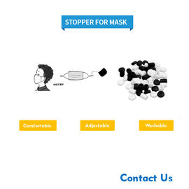 Black Color Plastic Cord Lock Stopper For Adjusted Face Mask Size