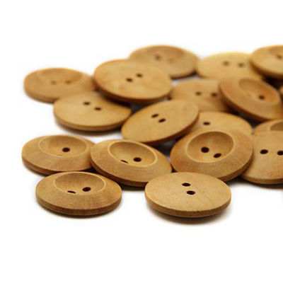 22L 24L Natural Wooden Buttons 2 Holes