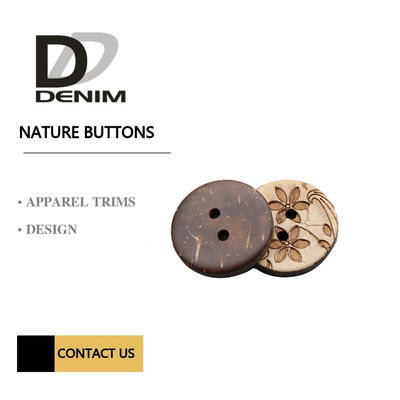 Natural Coconut Button Layered Pattern