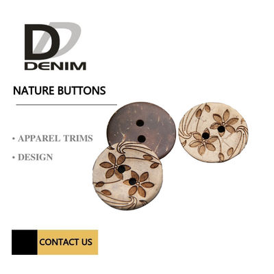 Natural Coconut Button Layered Pattern