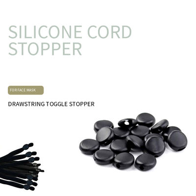 Black Silicone Cord Stopper | Drawstring Toggle Stopper