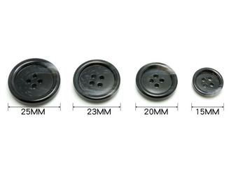 Custom Vintage Black Coat Buttons Four Hole High Temperature Resistance