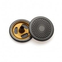 Fashion Clothing Snap Buttons Black Nickel & Gun Metal Enameled Trims