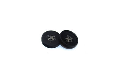 Decorative Polyester Button 4 Holes Black Coat Buttons Garment Accessories