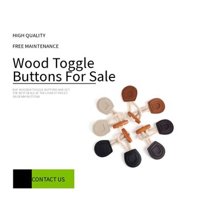 Dual Hole 14L Wooden Toggle Buttons For Overcoat