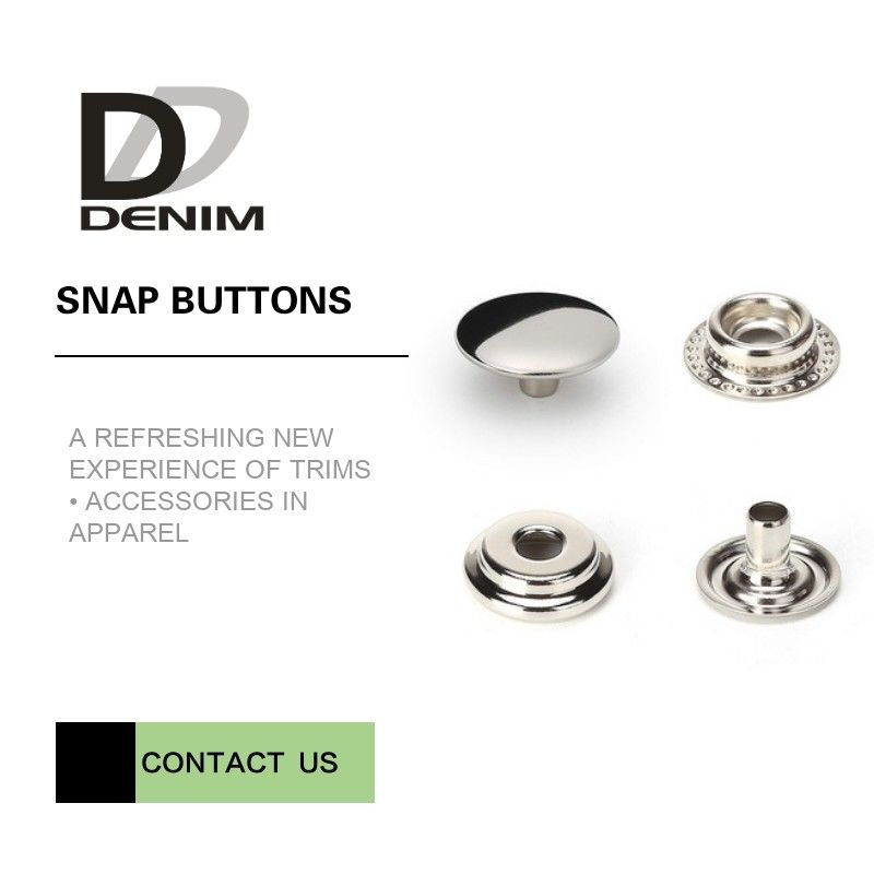Overcoat Flat Silver Snap Buttons Snap Closure Buttons 4 Parts