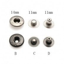 Sliver 26L & 32L 4 Part Clothing Snap Buttons , Promotional Press Stud Buttons Press Buttons