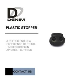 Black Plastic Cord Locks | Clothing Cord Stoppers & Fastener, Used On Garments, Hats, Bags, etc