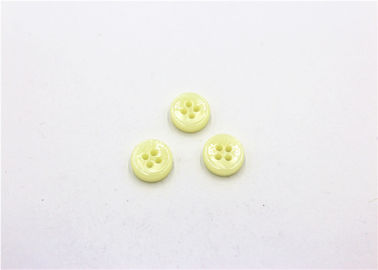 Yellow Pearl Dress Shirt Buttons , Commercial Four Hole Button In Bulk