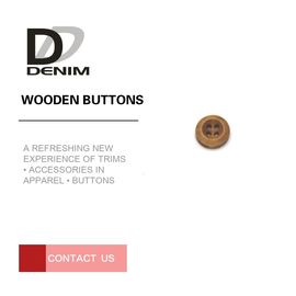 Decorative Wooden Bulk Buttons 4 Holes Natural Eco-Friendly